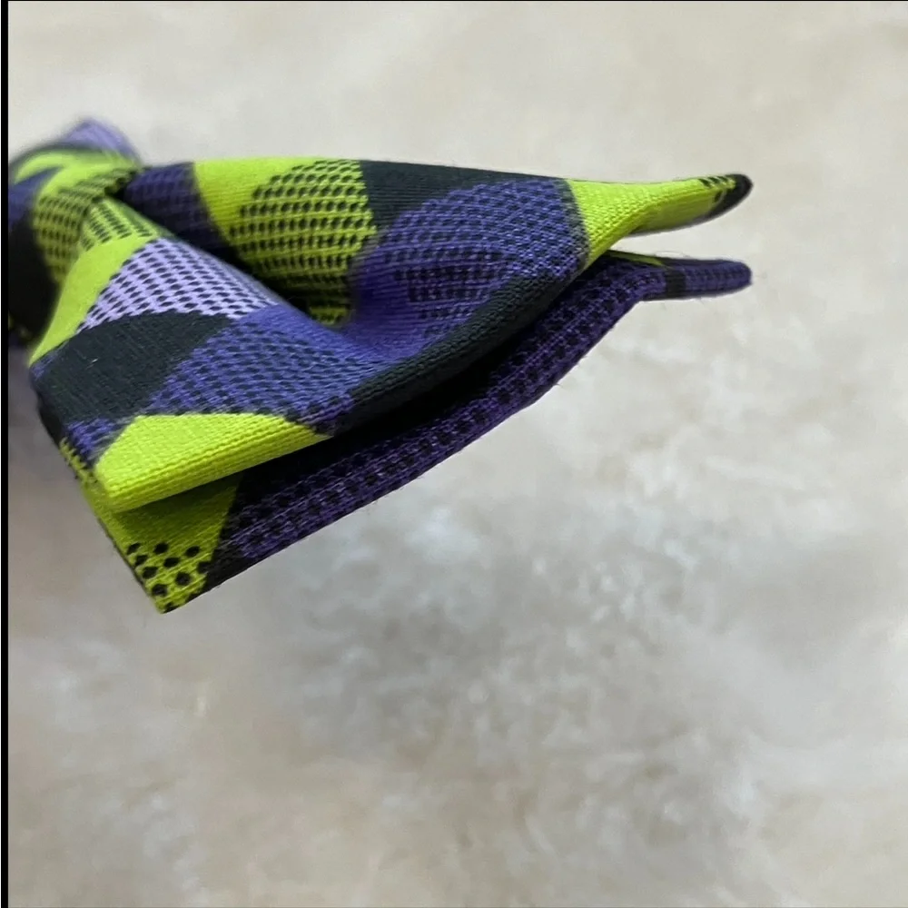 Pet Bowtie Green, Purple, & Black Plaid